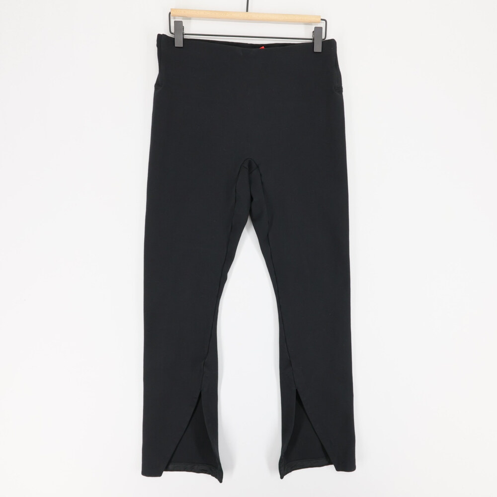 Spanx Perfect Front Slit Pants Womens L Black High Rise Pull On Ponte Stretch